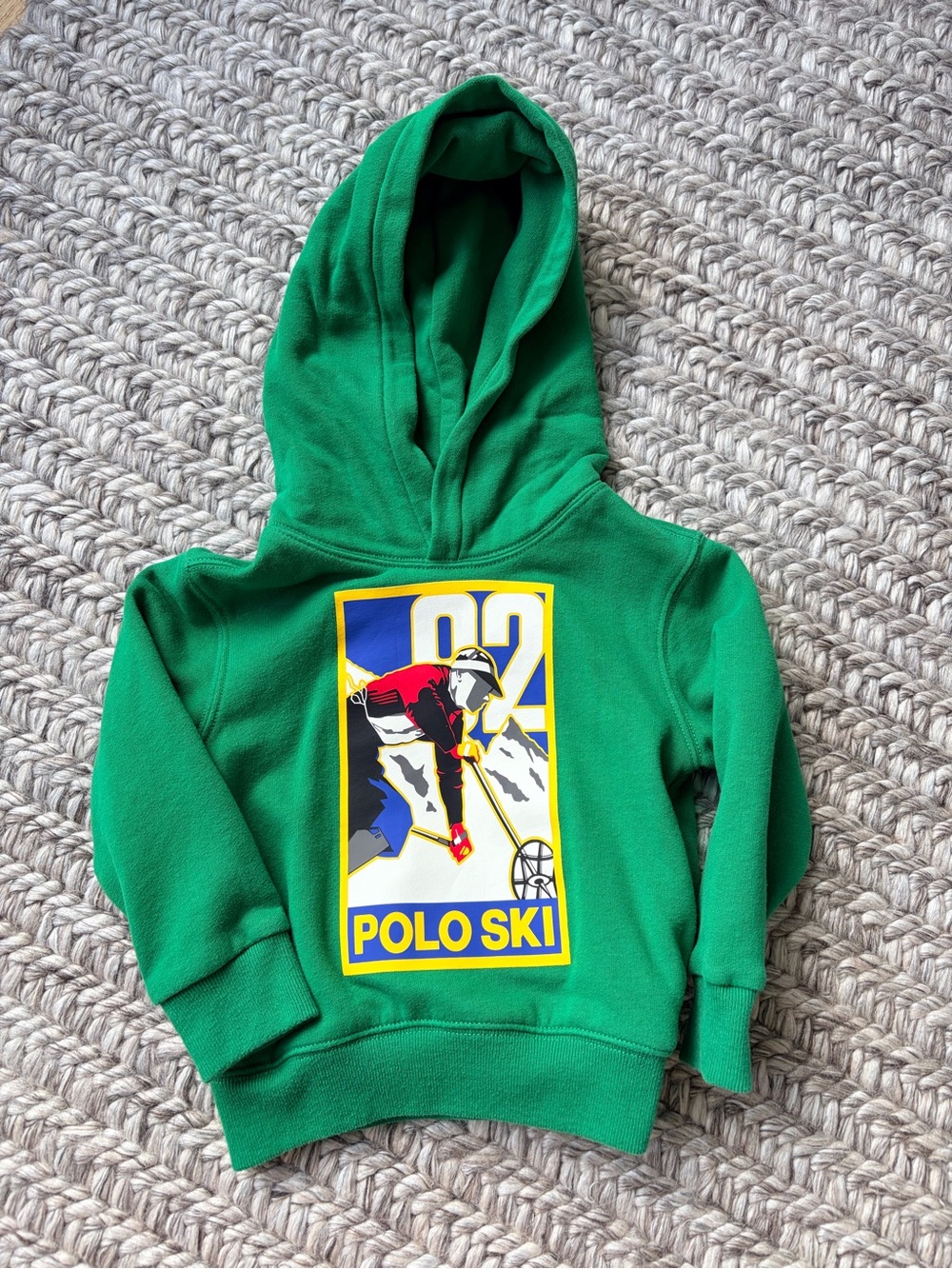 Polo Ralph Lauren Polo Ski 92 Hoodie Green Toddler Size 2T Graphic Fleece